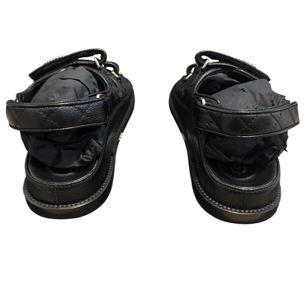 AUTHENTIC CHANEL BLACK DAD SANDALS SIZE 36.5 EU - Picture 5 of 10